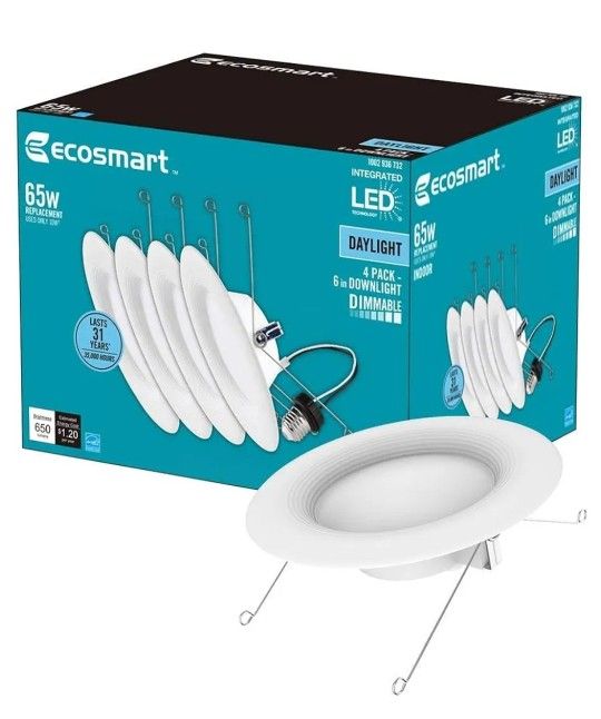 4 Pack Ecosmart Integrated Led Recessed Trim 2700k