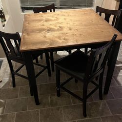 Hi Top Wood Kitchen Table 