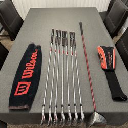 Wilson Men's D7 Xs Irons #5-Pw Steel Regular Right with Callaway Big Bertha Diablo Driver