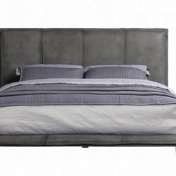 King Low Profile Leather Bed 