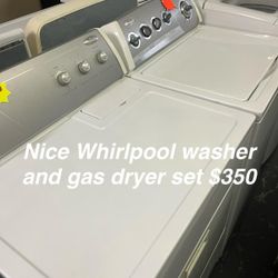 Nice Whirlpool Washer And Gas Dryer Set 