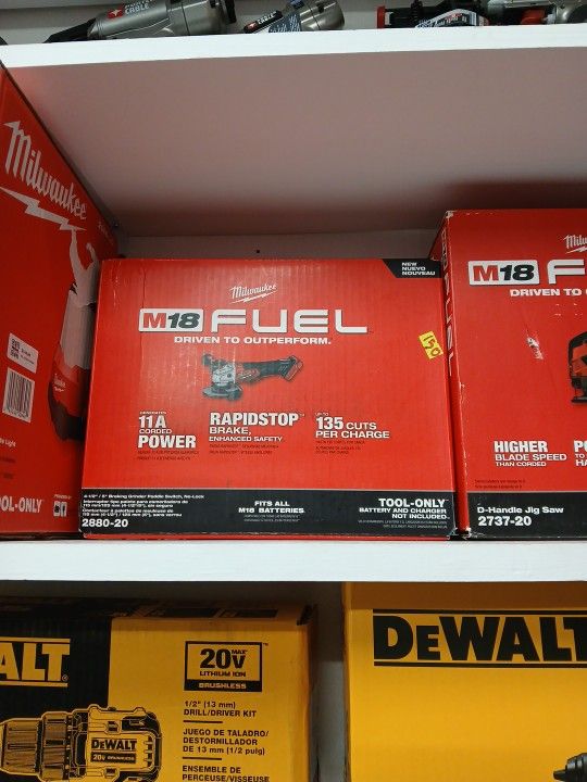 Milwaukee New M18 Fuel Braking Grinder