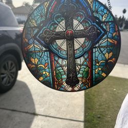 Stained Glass Cross. New In Box