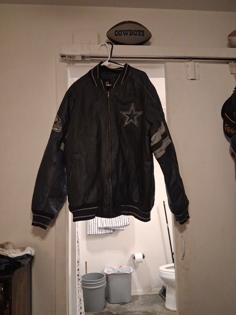 Dallas Cowboys G-III Carl Banks NFL Vtg Leather XXL Bomber Jacket