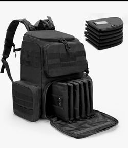 Dsleaf Tactical Range Backback Gun range bag w/ 5 Pistol cases new