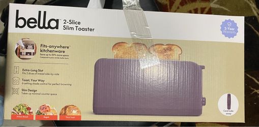 Bella 2-Slice Slim Toaster Purple NEW