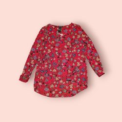 Chelsea & Theodore Women's Floral Print Long-Sleeve Crossover Top