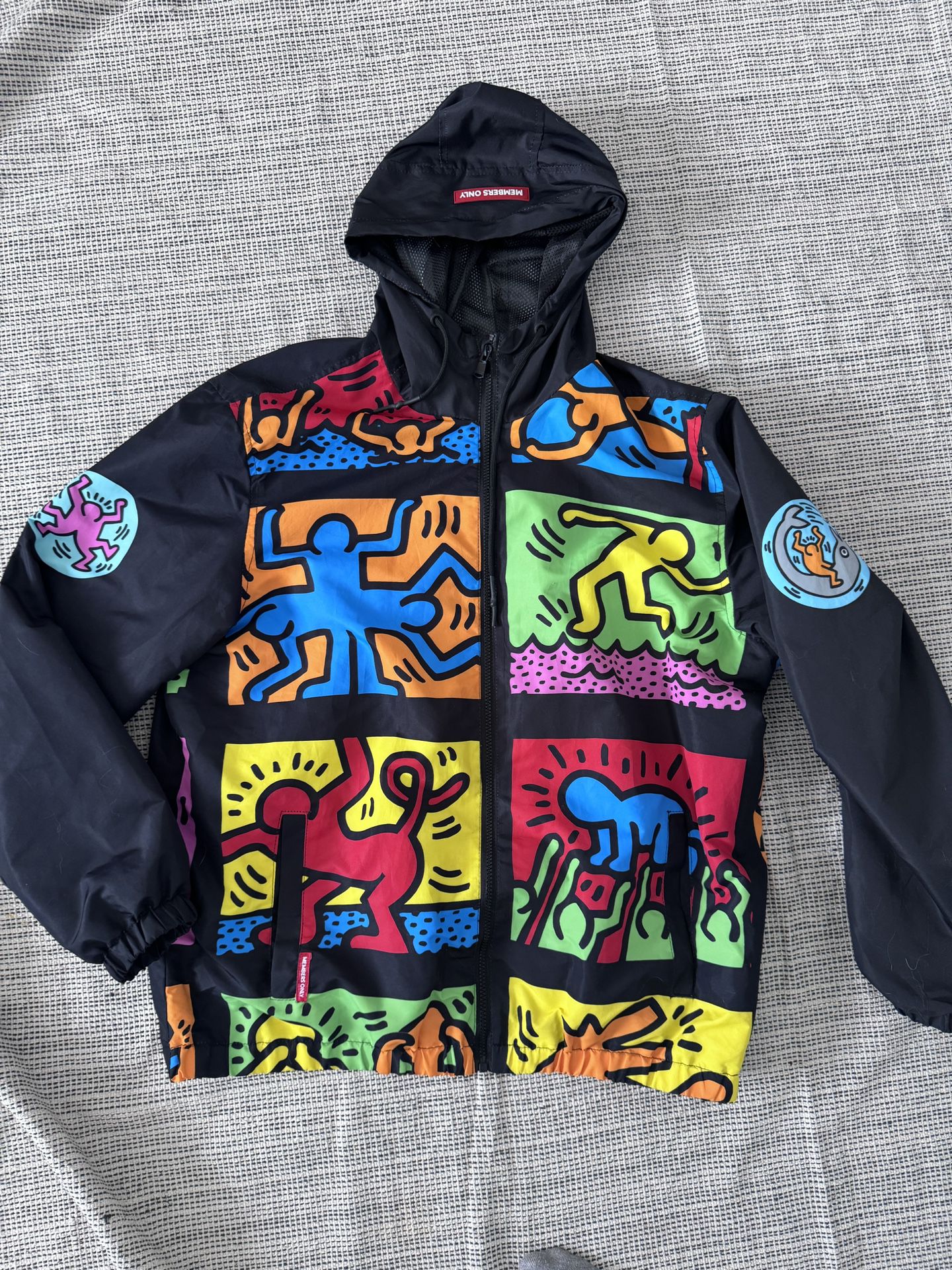Keith Haring Members Only Full Zip Windbreaker Jacket XL