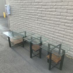 Modern Glass Coffee / End Table Set 