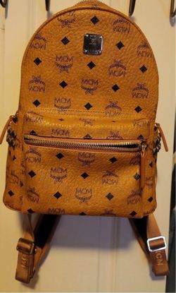 MCM Visetos Stark Backpack Cognac