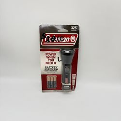 Coleman 250m Beam Distance Flashlight Battery Guard 325 Lumens Black NEW