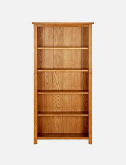 Bookcase Natural Oak Solid Oak Wood Bookcase Rectangular Rustic - OPEN BOX
