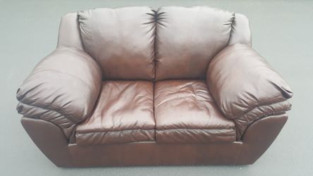 Leather loveseat
