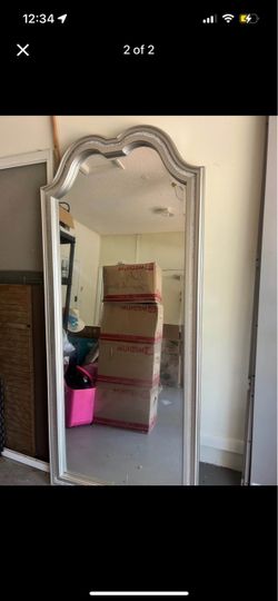 Full-Length Floor Mirror Silver Frame