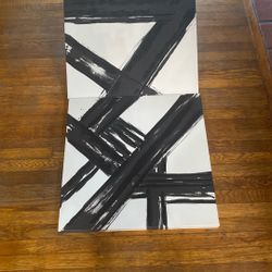 Strokes In Noir Canvas painting 22x22