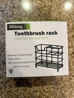 NEW- Toothbrush Rack - Stainless Steel (Black)