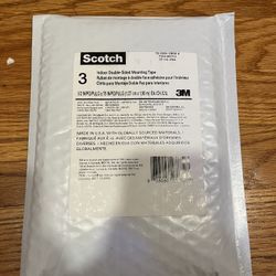 Scotch Indoor Mounting Tape 0.5-in x75-in, White, Holds up to 2 lbs, 3-Rolls, ships in e-ecommerce packaging