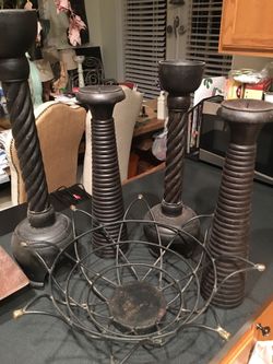 Candle holders and decorative bowl