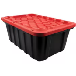 TUFFSTORE 102 L Heavy Duty Storage Box - Black with Red Lid
