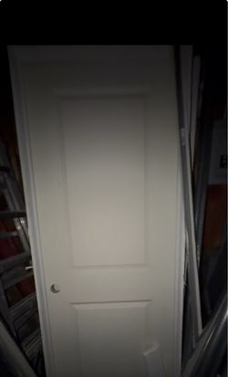 30” x 80” White Interior Door with Wooden Frame – 2 Panel