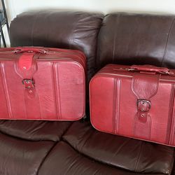 Vtg Mcm Red Leather Purse