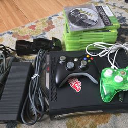  Xbox 360 Microsoft Console System Black 120GB Harddrive Complete Bundle 13 Games, 2 Controllers, Nyko Charger & All Cables Working