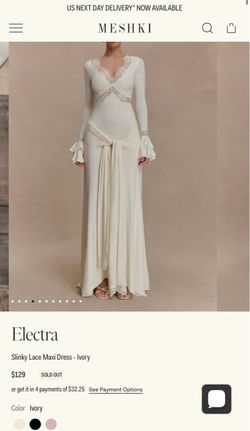 MESHKI Electra silky lace maxi dress