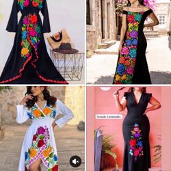 Vestidos Mexicanos Bordados ✨ Mexican Dresses & Blouses, Women & Girls ✨ ✨ Prices Vary - Precios Variados 