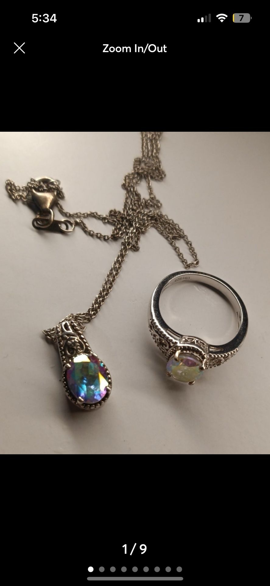 Mercury Mystic Topaz Platinum Matching Set