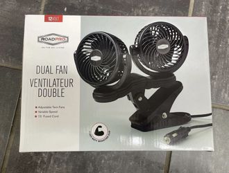 RoadPRO Dual Fan on Clip - 12V