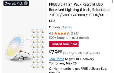 FREELICHT 24 Pack Retrofit LED Recessed Lighting 6 Inch