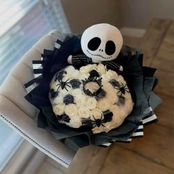 Jack Skellington Ramo Bouquet Spooky Halloween Boo Basket Nightmare before Christmas 