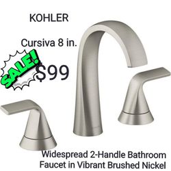 KOHLER

Cursiva 8 in. Widespread 2-Handle Bathroom Faucet in Vibrant Brushed Nickel

