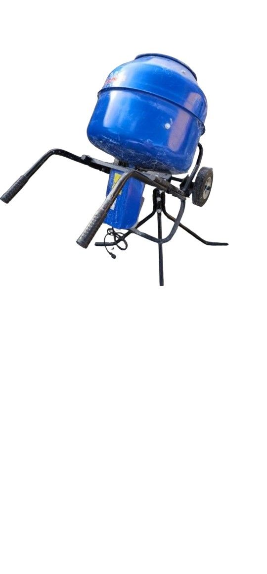 NICE MARSHALLTOWN CONCRETE MIXER ROLLS LIKE A WHEEL BARREL OR COMES WITH A STAND FOR EASY DUMPING GOOD CONDITION BARLEY USED 