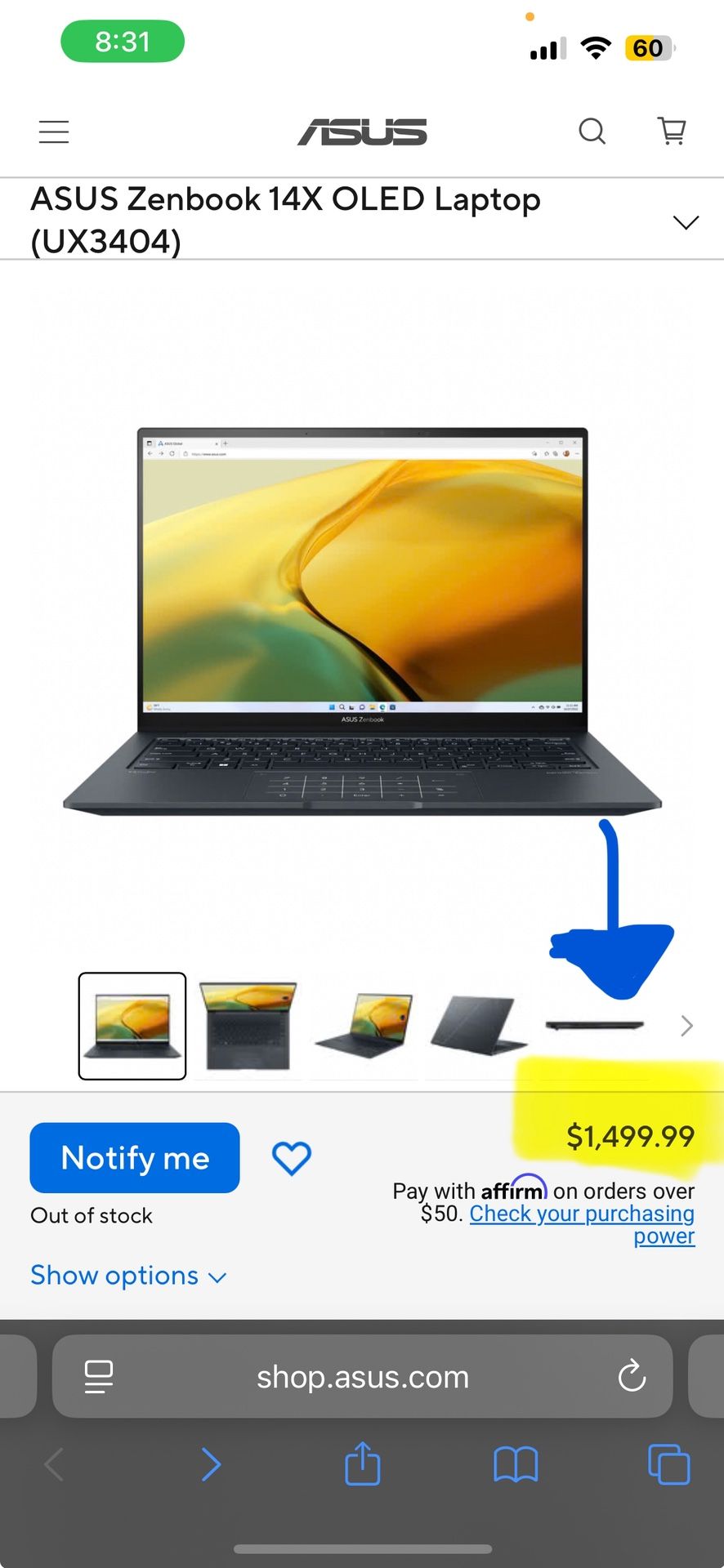 ASUS Zenbook 14X OLED (UX3404) Laptop