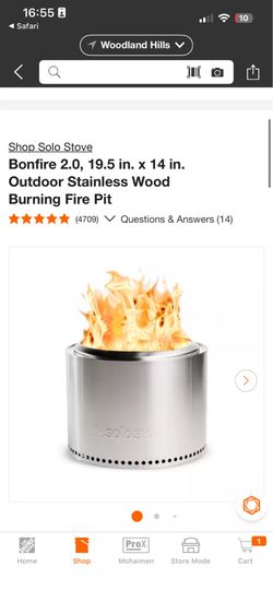 Bonfire 2.0, 19.5 in. x 14 in. Outdoor Stainless Wood Burning Fire Pit