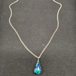 925 Sterling Silver Pendant With Azurmalachite Stone