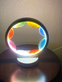 NEW Agate Stones Day or Night Light/Lamp with USB Port 3 Settings 7" W x 8.5" H