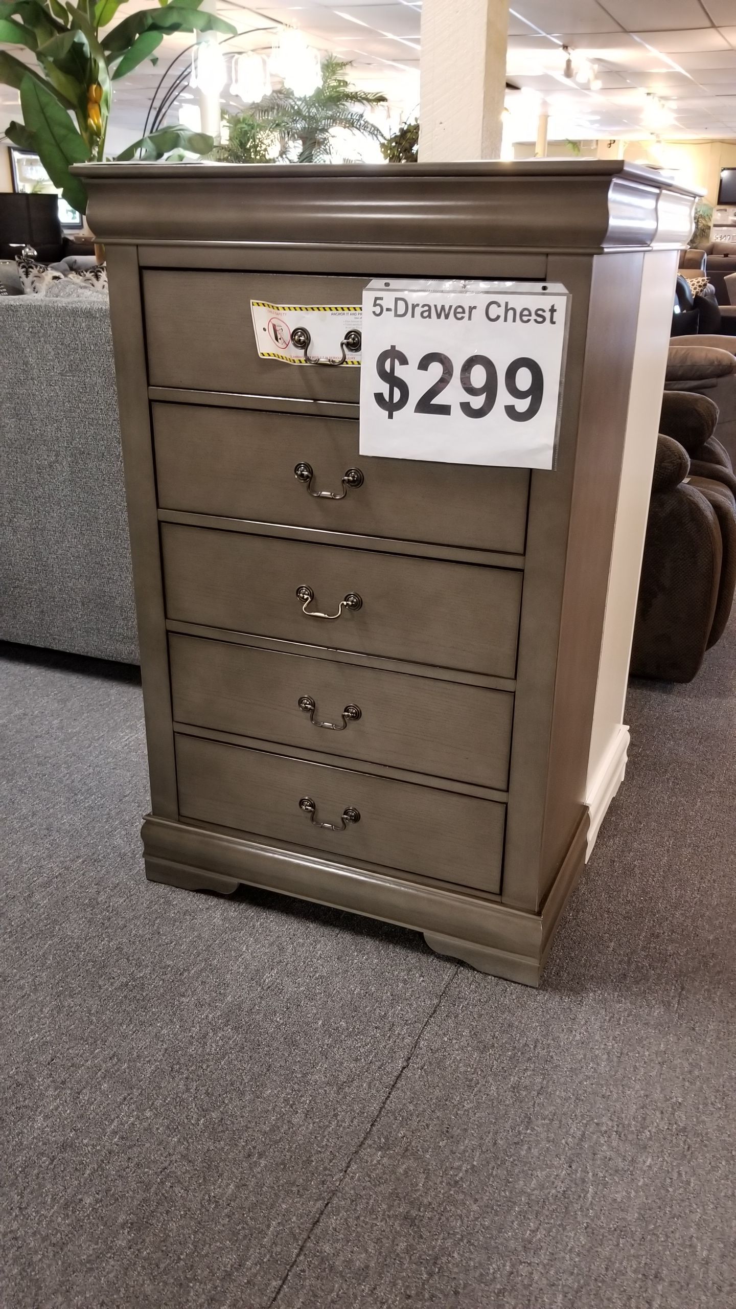 Brand new gray/white/black/brown 5 drawer chest