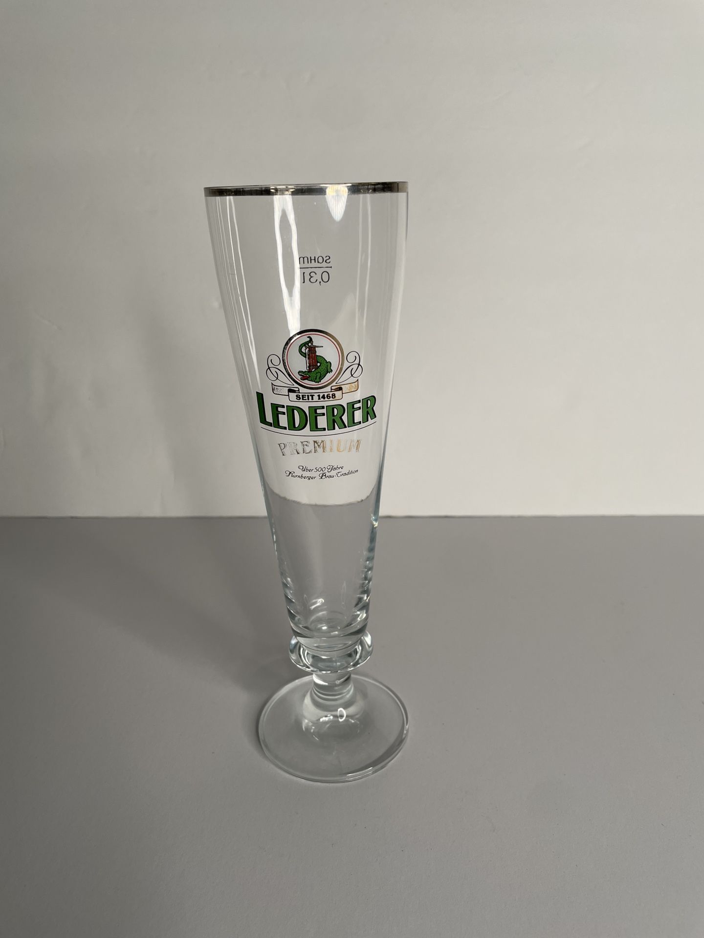 Vintage German 1468 Lederer Premium Beer Glass