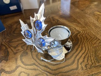 Crystal Delight Chrome Plated Austrian Crystal Leaf