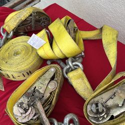 Used Ratchet tide down straps