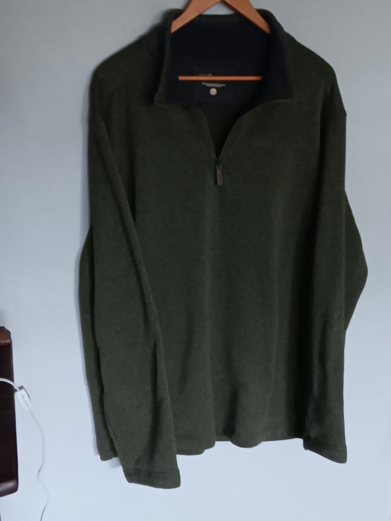 G.h. Bass & Co Quarter Zip Sweater Size Xl Hunter Green