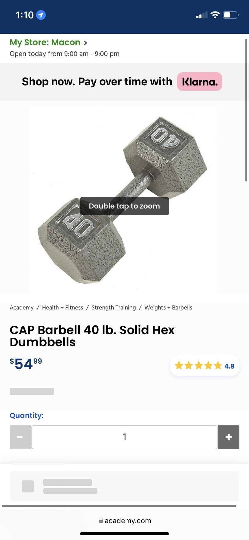 40lb Solid hex dumbbell
