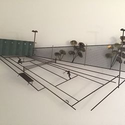 Vintage c Jere Tennis Players Court Wall Sculpture 