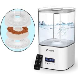 Zhiccent 5.5L Humidifiers for Large Room Bedroom，Top Fill Design, Auto Shut off, 360° Nozzle, 3 Mist Levels,Timer, Essential Oil Diffuser, Remote Cont
