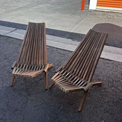 Clevermade - Tamarack Chair Slatted Acacia Wood Folding Chair