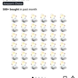 Amico 36 Pack 6 Inch 5CCT Ultra-Thin LED Recessed Ceiling Light with Junction Box, 2700K/3000K/3500K/4000K/5000K Selectable, 12W Eqv 110W, Dimmable Ca