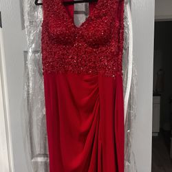 Red party dress
