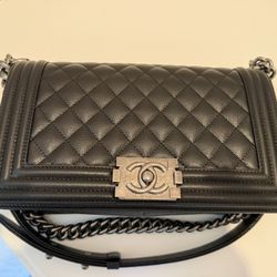 Chanel Medium Boy Bag Ruthenium Hardware-Giftable 